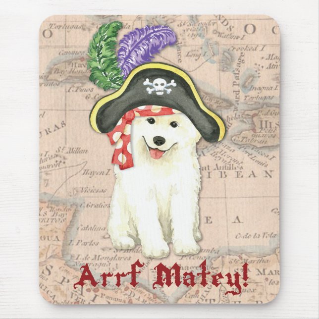 Samoyed Pirate Mouse Pad (Front)