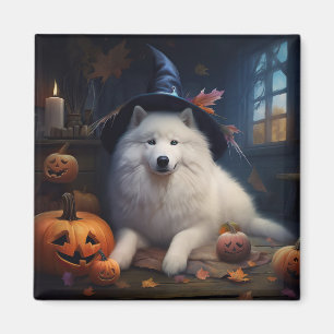 Samoyed Pumpkins Halloween Scary Magnet