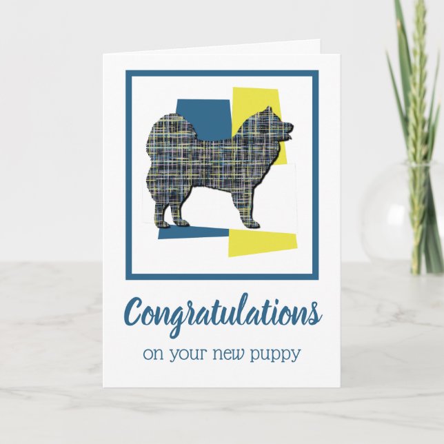 Samoyed Puppy Dog Congratulations Greeting Card (Front)