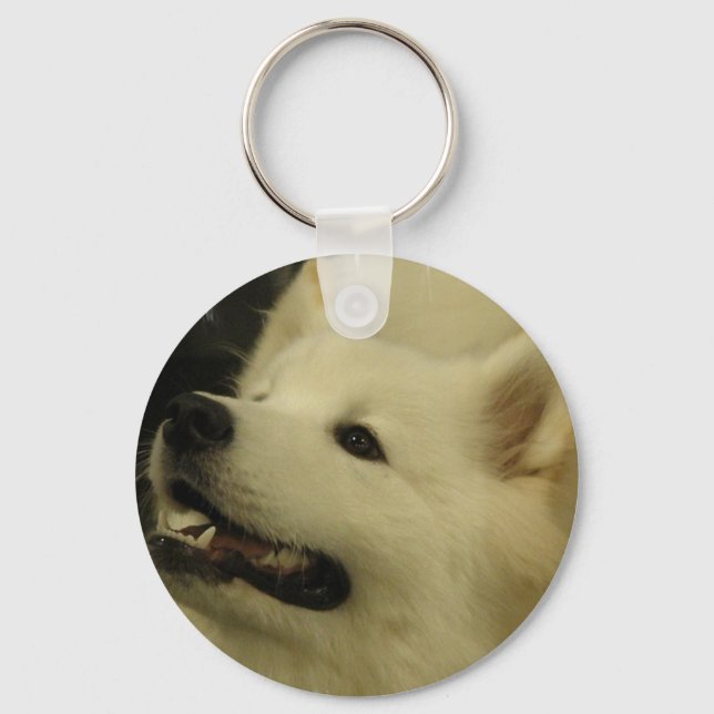 Samoyed Puppy Keychain (Front)