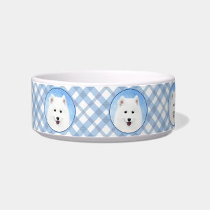 Samoyed Puppy Painting - Cute Original Dog Art Bowl