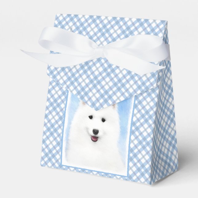 Samoyed Puppy Painting - Cute Original Dog Art Favour Box (Front Side)