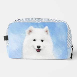 Samoyed Puppy Painting White Cute Original Dog Art Dopp Kit
