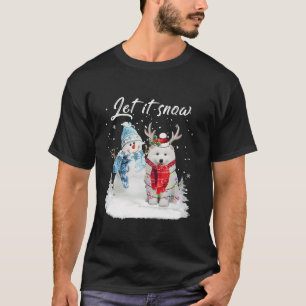 Samoyed Santa Dog Christmas Snowman Xmas Pajama T-Shirt
