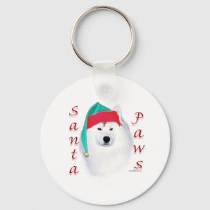 Samoyed Santa Paws Key Ring