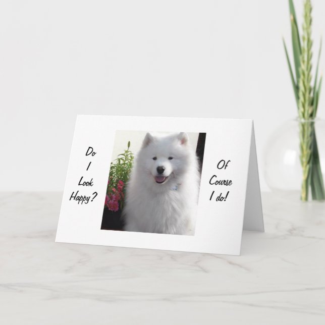 SAMOYED SAYS HAPPY THAT YOU ARE "21" CARD (Front)