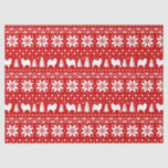 Samoyed Silhouettes Christmas Pattern Red Tissue Paper<br><div class="desc">Festive Red and White Christmas Sweater Style Pattern with Samoyed Silhouettes</div>