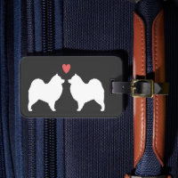 Samoyed Silhouettes with Heart and Text