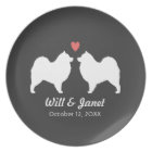 Samoyed Silhouettes with Heart and Text