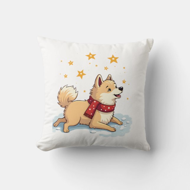 Samoyed Snow Angel Cushion (Front)