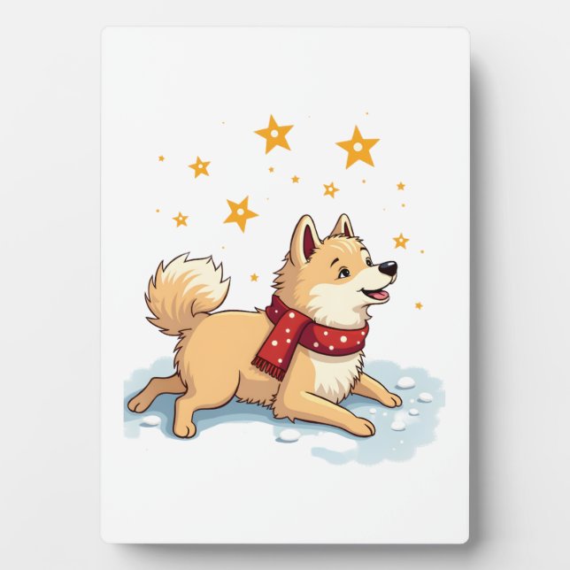 Samoyed Snow Angel Plaque (Front)