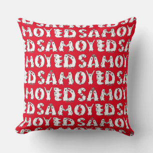 Samoyed Spelled in Samoyed Dogs Letters Funny Cushion