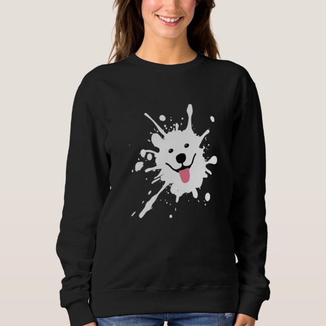 Samoyed Splatter Happy Puppy Dog Face   Sweatshirt (Front)
