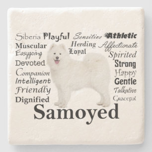 Samoyed Traits Stone Coaster