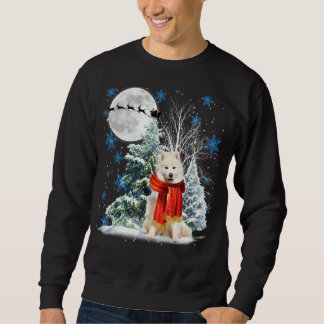 Samoyed Under Moonlight Snow Christmas Pajama Sweatshirt