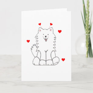Samoyed Valentine Ears Holiday Card