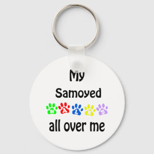 Samoyed Walks Design Key Ring