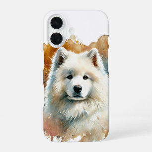 Samoyed Watercolor Art iPhone 16 Case