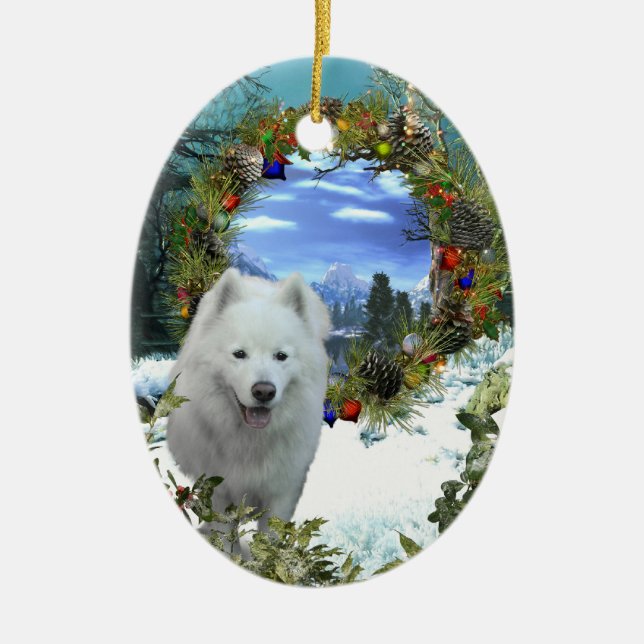 Samoyed  World Ceramic Ornament (Front)