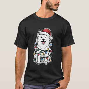 Samoyed Wrapped in Christmas Lights T-Shirt