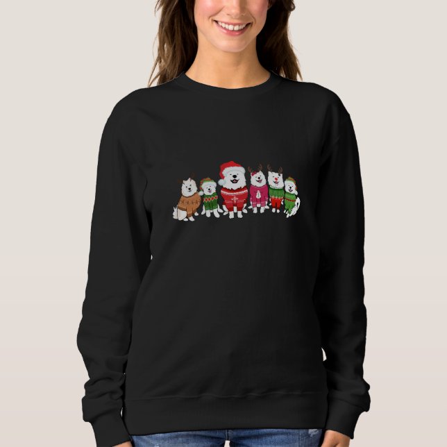 Samoyeds in Christmas jumpers Sweatshirt (Front)