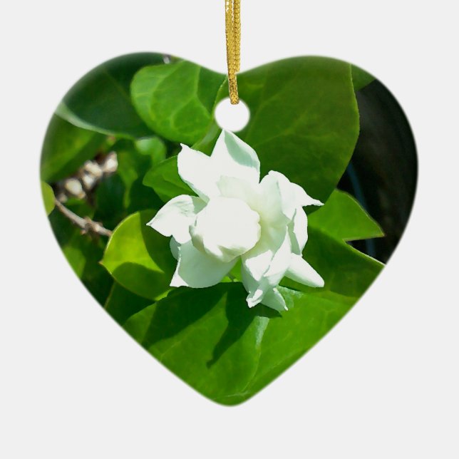 Sampaguita Jasmine flower Ceramic Tree Decoration (Front)