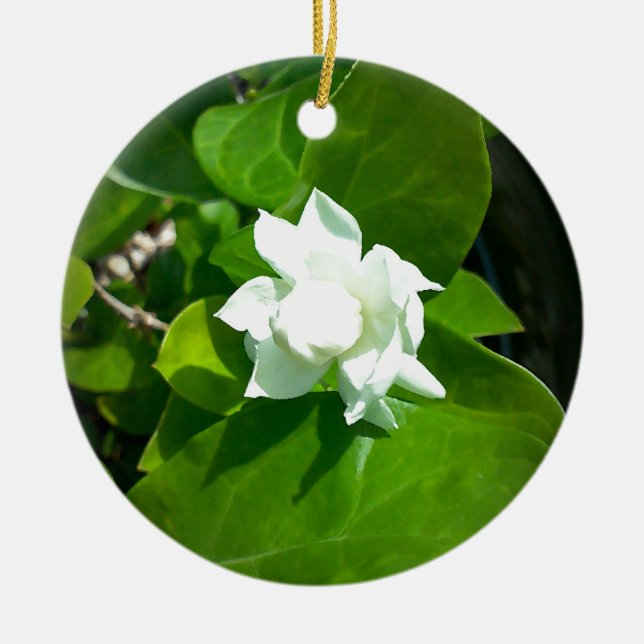 Sampaguita Jasmine flower Ceramic Tree Decoration (Front)