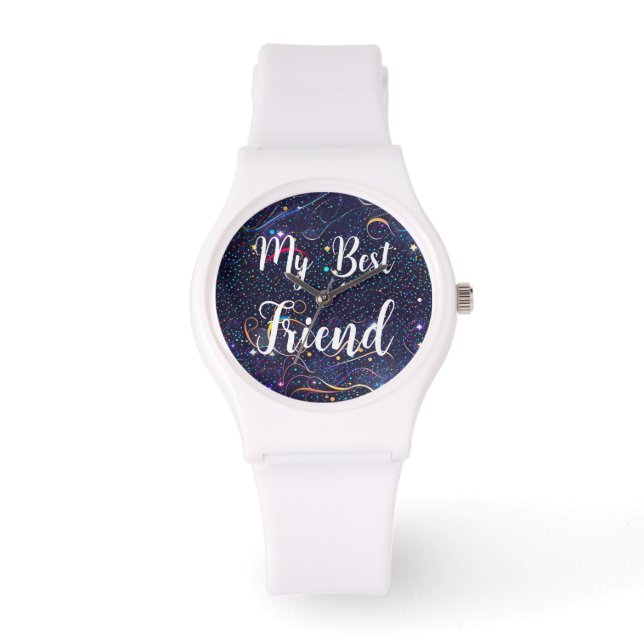 sample blue with colorful confetti watch (Front)