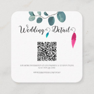 Sample calligraphy forest vibe QR code RSVP Enclosure Card
