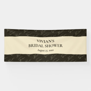 Sample Calligraphy Text Pattern Bridal Shower Banner