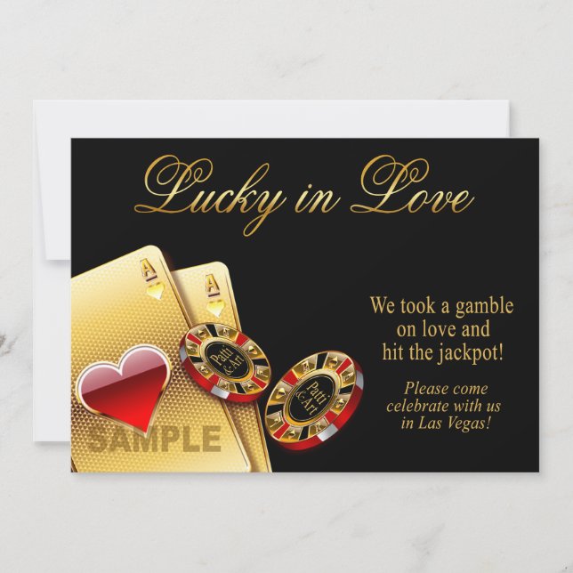 SAMPLE Casino Style | Paper: champagne shimmer Invitation (Front)