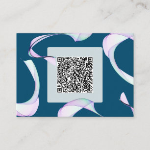 Sample classic purple dark blue QR code RSVP  Enclosure Card