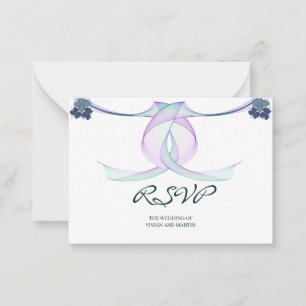 Sample classic purple Wedding RSVP Card