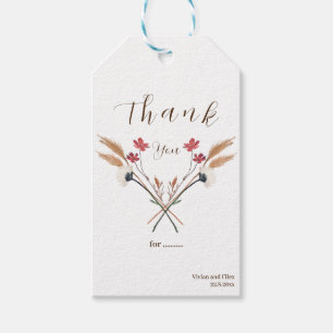 Sample Cross Red Wildflower Thank You Gift Tags
