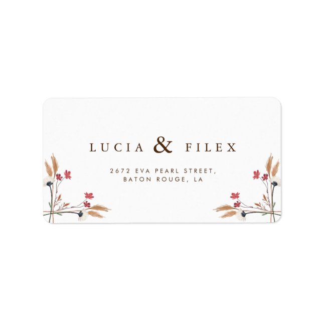 Sample Cross Wildflower Address Label (Front)