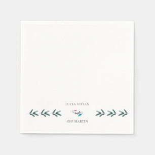 Sample Forest Green Calligraphy Eucaly Wedding Napkin