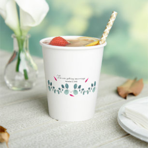 Sample Forest Style leaves and feather Paper Cups