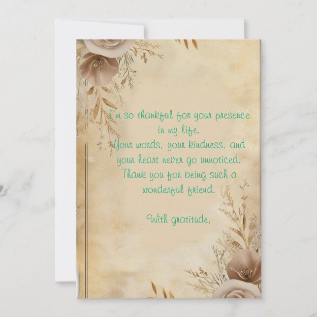 sample message of gratitude invitation (Front)