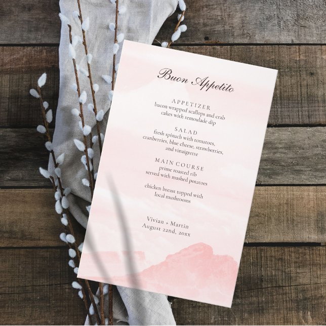 Sample Mountain Countryside Watercolor Menu Card (Creator Uploaded)