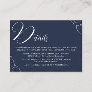 Sample Navy Blue Line Typography Detail Enclosure Card
