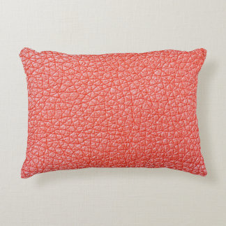 Sample of orange leather upholstery textureabstrac decorative cushion