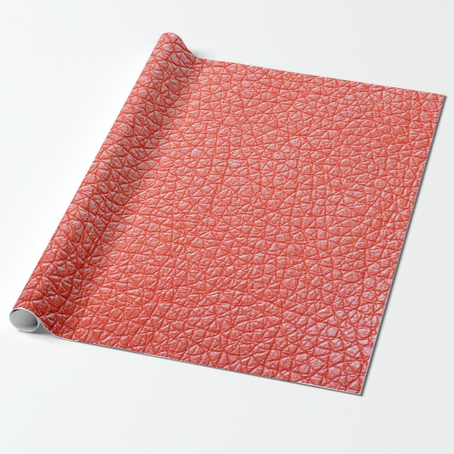 Sample of orange leather upholstery textureabstrac wrapping paper (Unrolled)