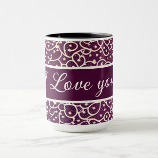 sample ornaments in red wine mug