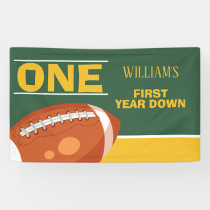 Sample Retro Football First Year Down 1st Birthday Banner