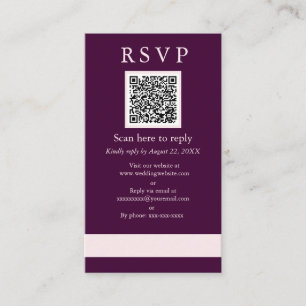 Sample Royal Crimson Wedding QR RSVP Enclosure Card