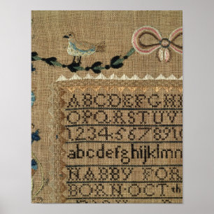 Sampler by N.Ford, 1799, New Hampshire Poster