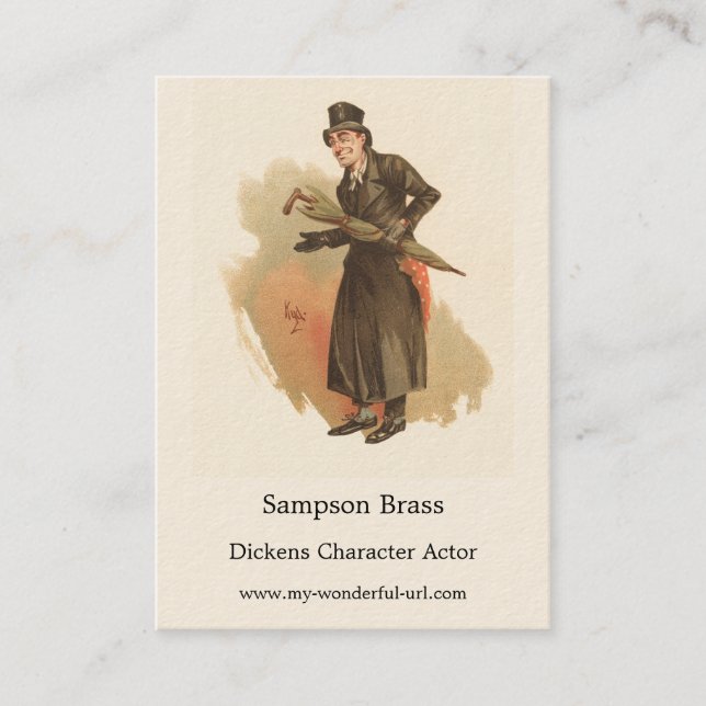 Sampson Brass, Kyd, Dickens The Old Curiosity Shop Business Card (Front)