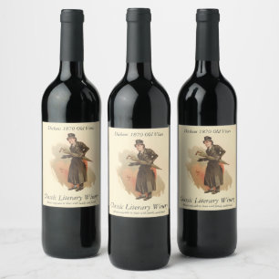 Sampson Brass, Kyd, Dickens The Old Curiosity Shop Wine Label