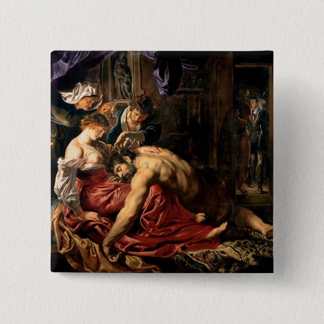 Samson and Delilah, c.1609 15 Cm Square Badge (Front)