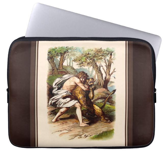 Samson And The Lion Laptop Sleeve (Front)